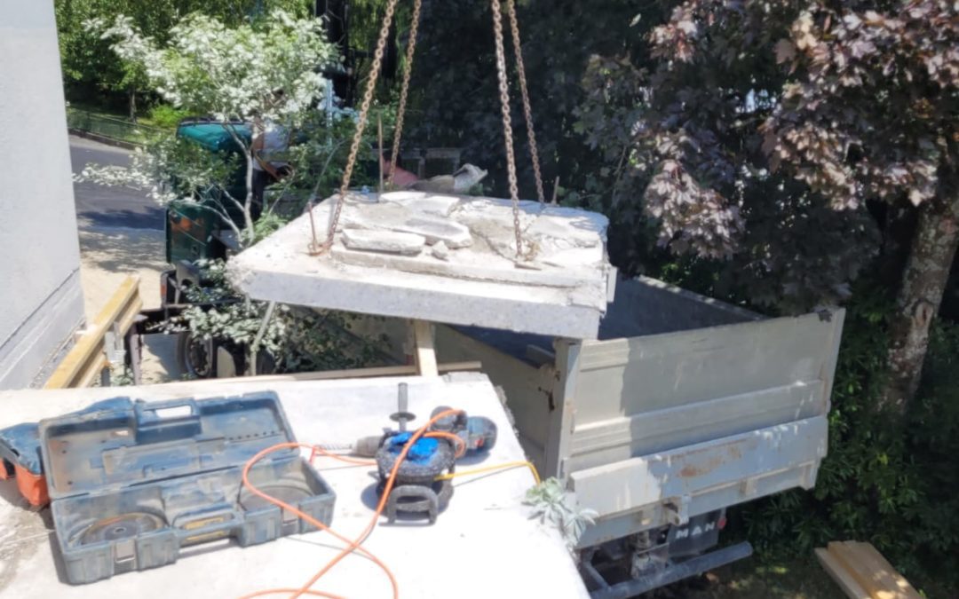 Démolition de balcon en béton à Evilard